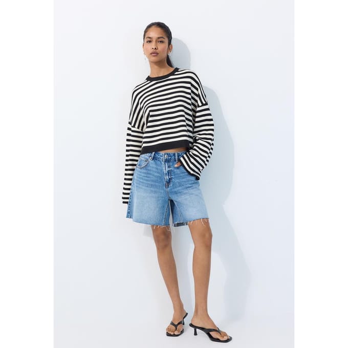 Stradivarius Cropped trui met wijde mouwen  Zwart S