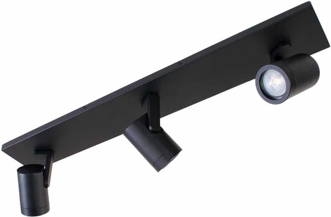 Opbouwspot Aston | Zwart Metaal | Rechthoek | GU10 | 3-voudig | 65cm