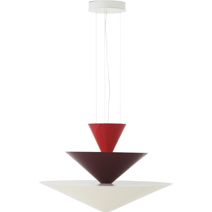 &Tradition Gio LN15 Hanglamp Ø92 Vermiljoen Rood/Donker Burgundy/Ecru Wit