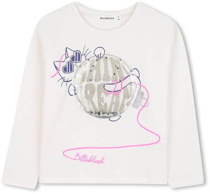 Billieblush U21405 T-shirt Met Lange Mouwen Wit 6 Years Meisje