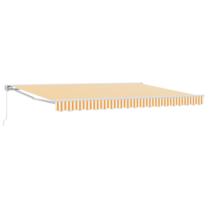 vidaXL - Handmatig - uitschuifbare - luifel - Geel - 4 - × - 3 - m