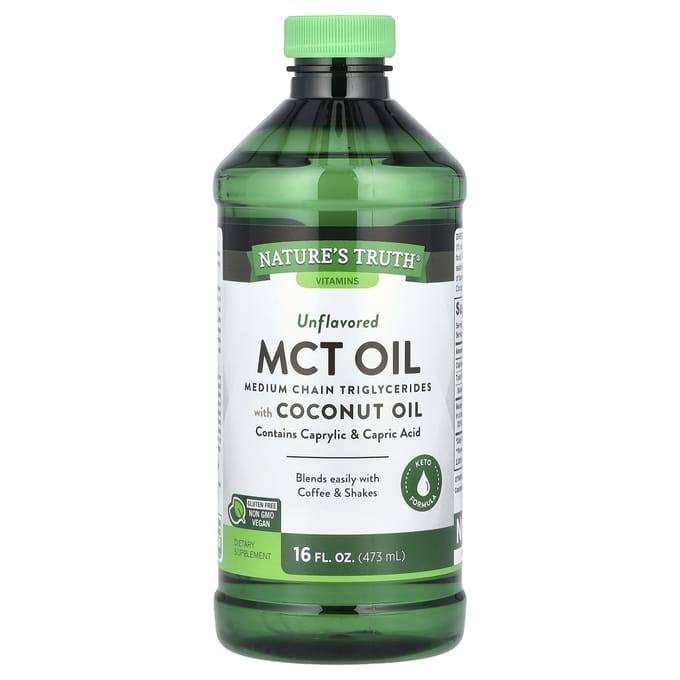 Nature's Truth, Huile MCT, avec huile de coco, sans saveur, 16 fl oz (473ml)