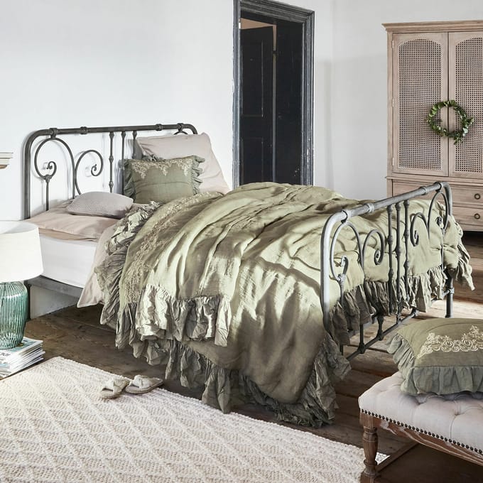 LOBERON Bed Genouillé grijs