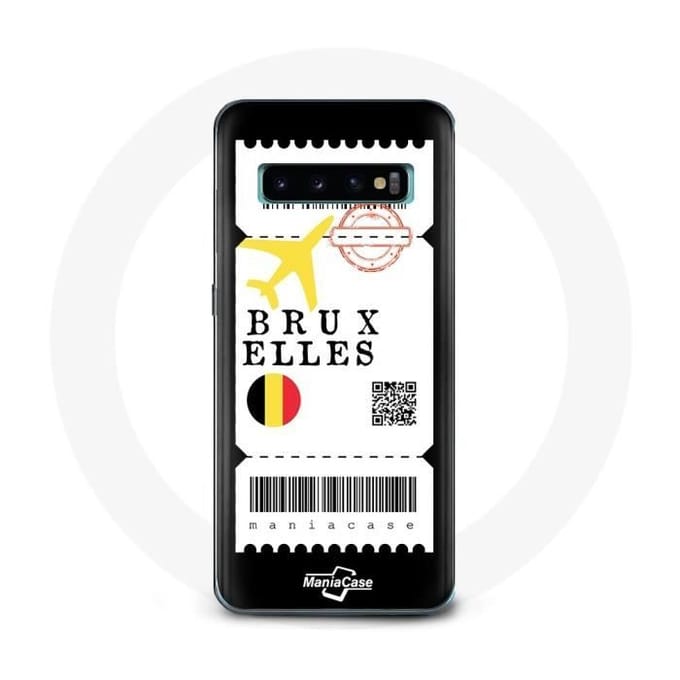 Coque pour Samsung Galaxy S10 Plus Billet d'avion Bruxelles Belgique