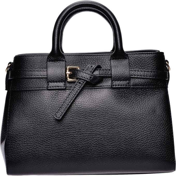 Isabella Rhea Zwart Rundleer Tas