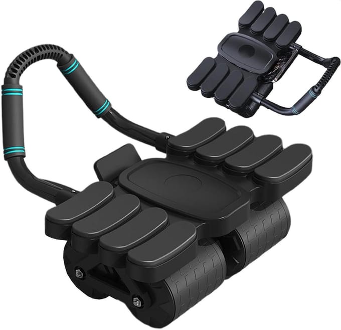 ABS Roller - Buikspierwiel - Buikspiertraining - Automatische terugslag - 42 cm - Zwart