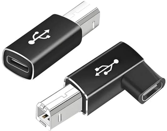 USB Type C naar USB B Adapter - 2 Stuks voor MIDI en Printer Verbinding