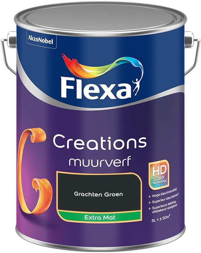 Flexa - Creations Muurverf Extra Mat - Grachten Groen - Mengverf - 5 L