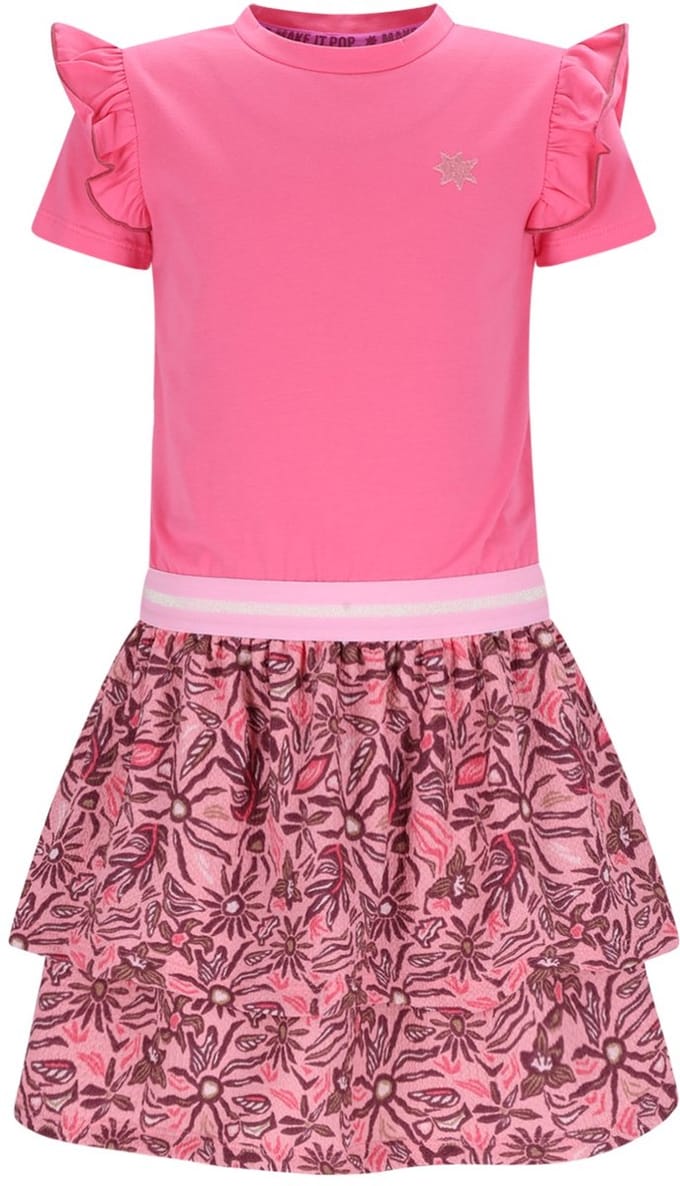 B.Nosy Y602-5814 meisjes jurk roze - Maat 122/128