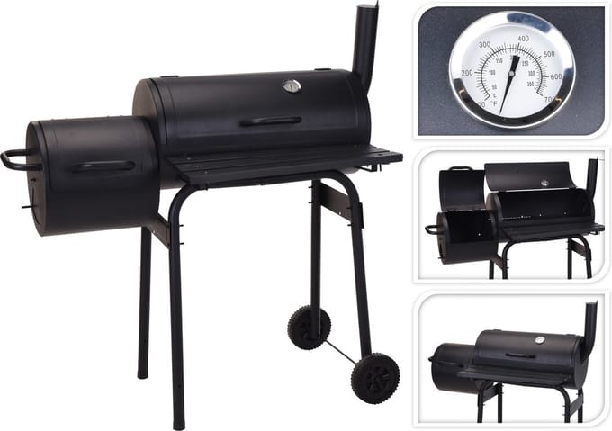 Bbq Houtskoolbarbecue Zwart - Metaal - 121x122x55cm