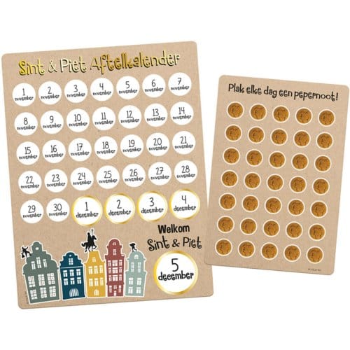 Folat BV Sinterklaas Countdown Calendar with Stickers Welcome Sint & Piet