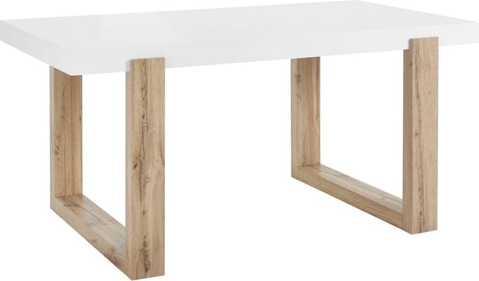 Solid-Eettafel - 160 cm - Wit Eiken