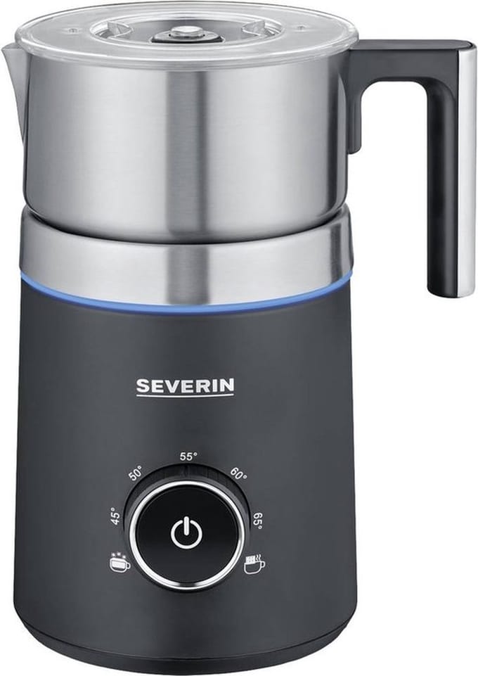 Severin SM 3586 - Melkopschuimer met inductietechniek - Vaatwasserbestendige RVS melkkan van 700ml - 3 programma's - zilver/zwart