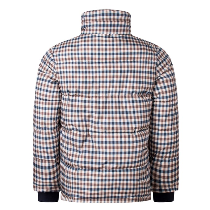 Aquascutum Active Puffer Beige Geruite Jas