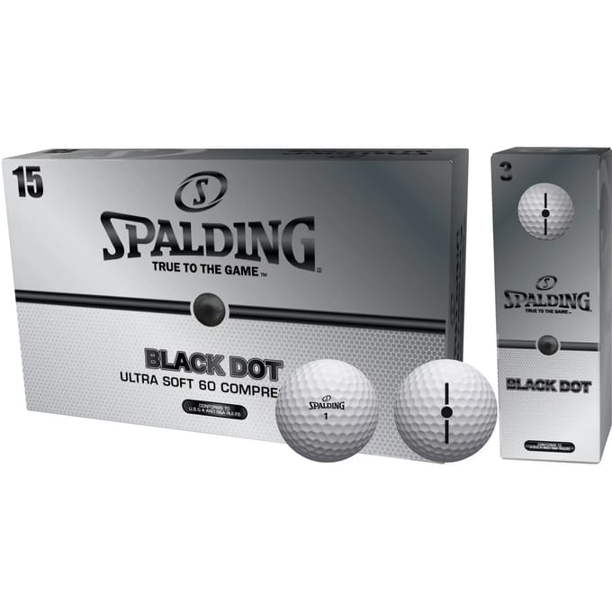 Golfballen Spalding Black Dot (x15)