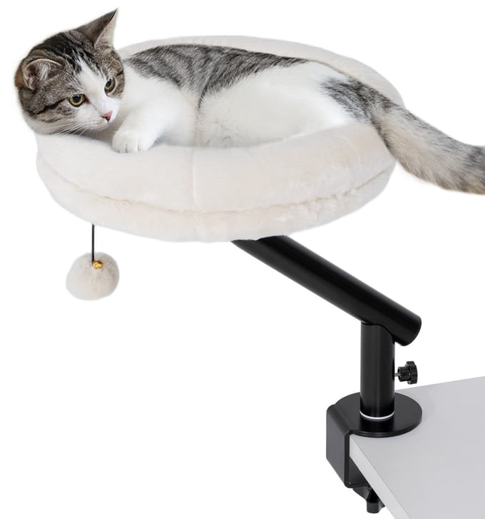 PawHut Kattenhuis Polyester, Staal 35L x 35B x 48H cm Roomwit