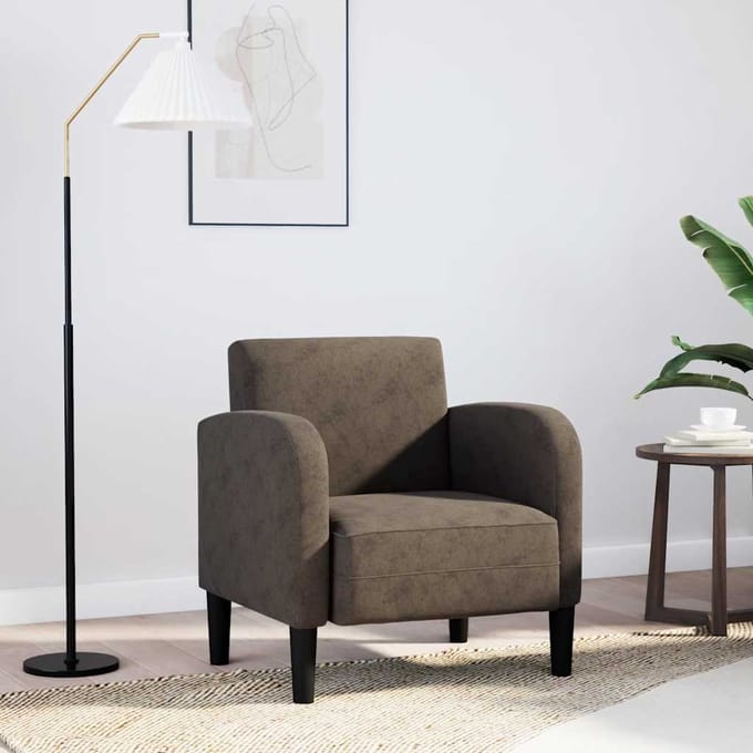 vidaXL - Fauteuil - met - armleuningen - 54 - cm - kunstleer - donkergrijs