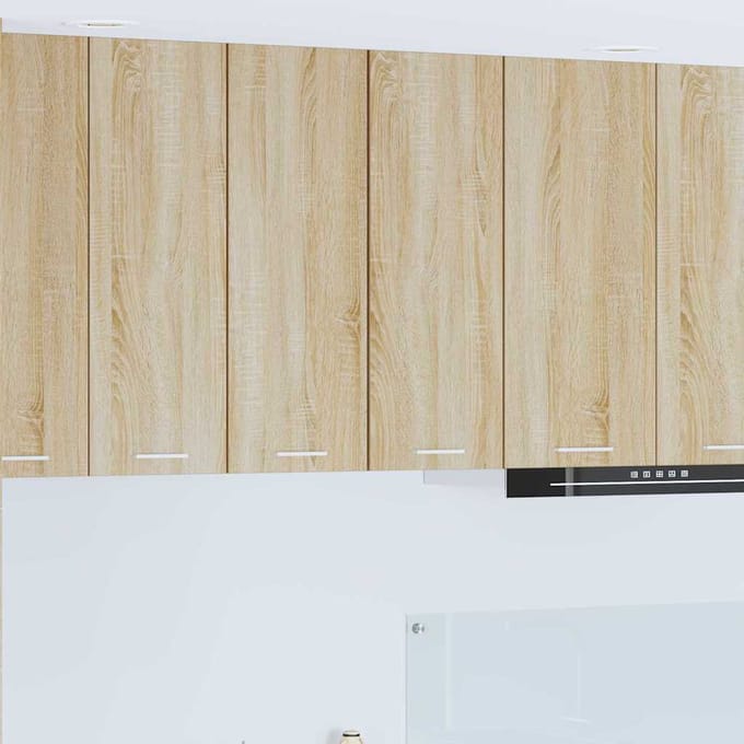 vidaXL - Hangkast - 2 - st - Sonoma - Eik - en - Wit - Bewerkt - hout