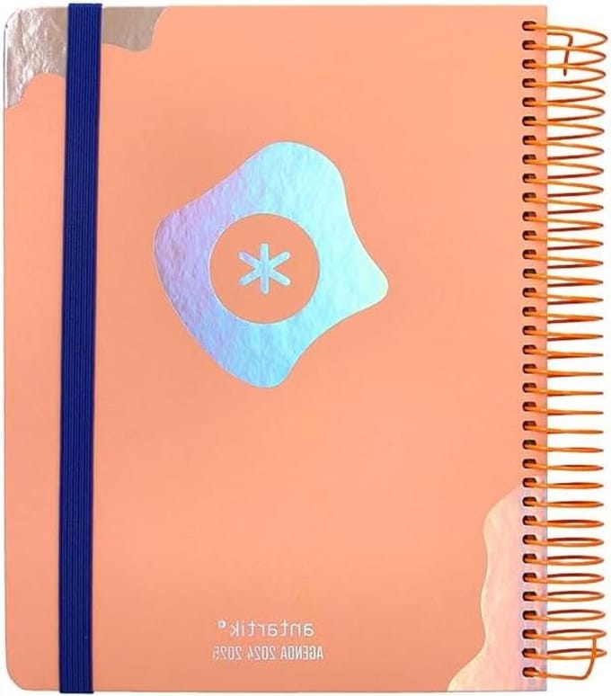School Agenda - Dagplanner Kalender - Studie Organiseren - Soft Touch Afwerking - A5 Formaat - Licht Oranje