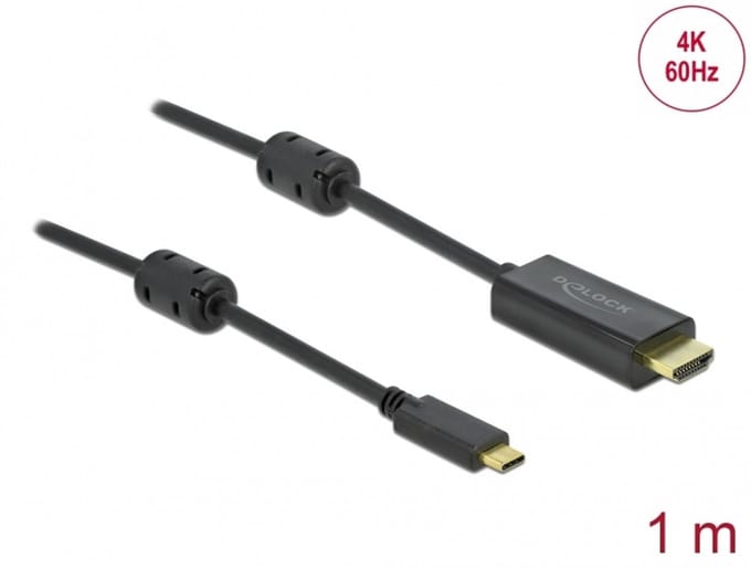 Delock Active USB Type-C™ to HDMI Cable (DP Alt Mode) 4K 60 Hz 1 m