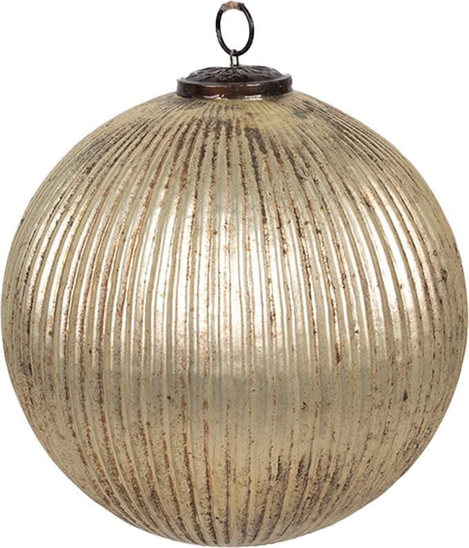 Clayre & Eef Kerstbal Overig Ø 20x20 cm Goudkleurig Glas Kerstballen