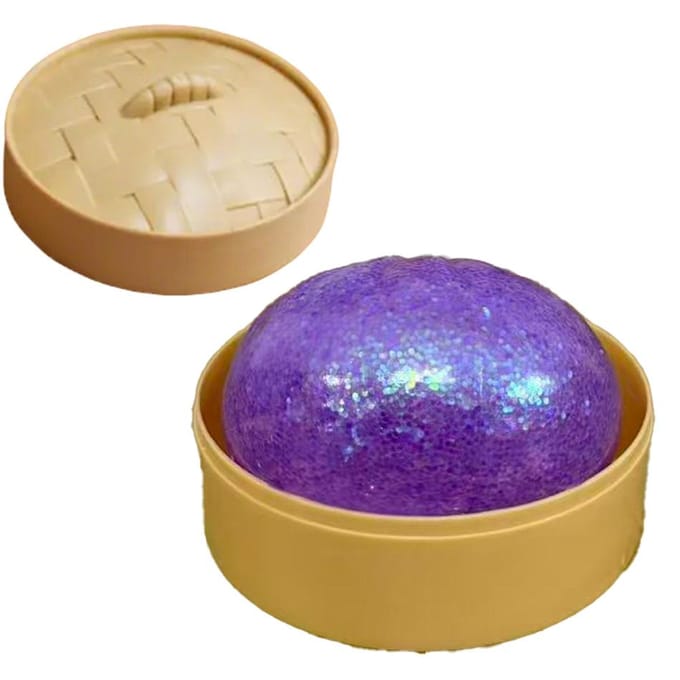 3 soorten Glitter Dumpling Glitter Dumpling Squishy met Doos Dumplings Sensorisch Knijpspeelgoed voor Stressverlichting