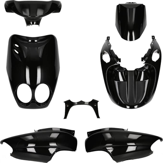 Kappenset MBK Ovetto, Yamaha Neos Metallic zwart (tot 2008)