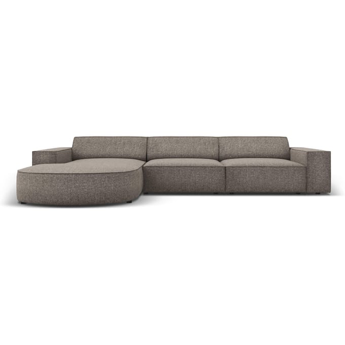 4-zitshoekbank Jodie links chenille afgerond | Micadoni Home