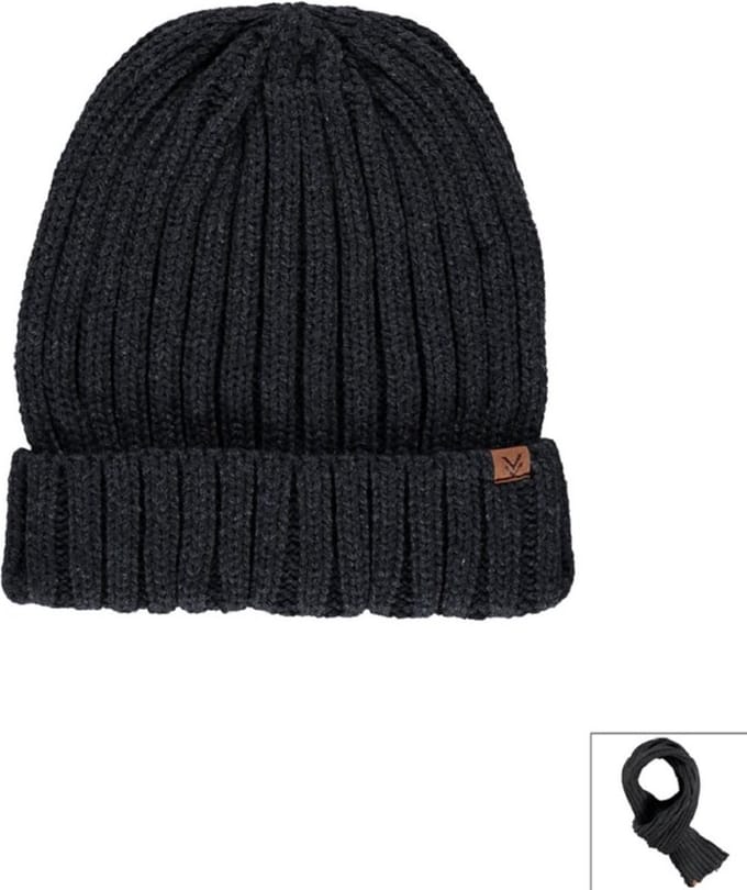 Sarlini Knit Muts - Heren Mutsen - Antracites Melange