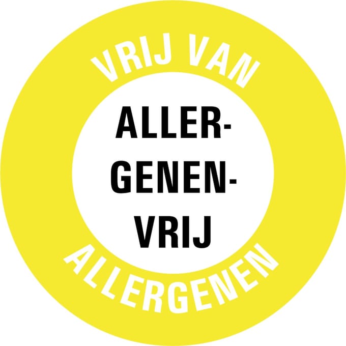 Allergenenvrij sticker op rol 20 mm - 1150 per rol