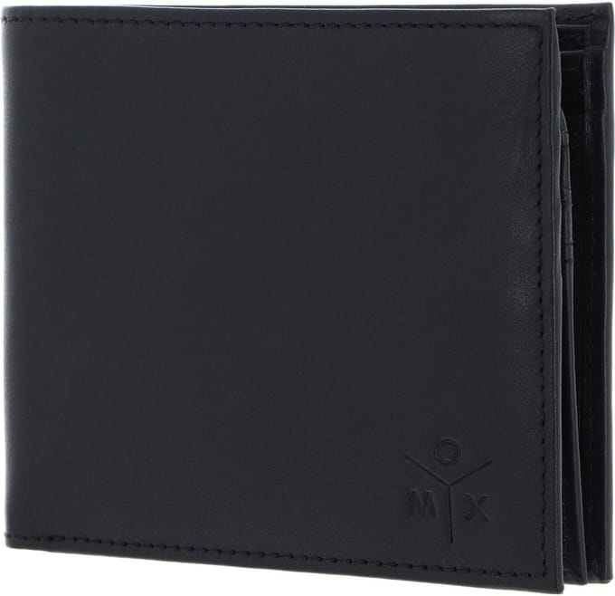 oxmox Leren portemonnee Leather Querscheinbörse Ox Embossed Black zwart