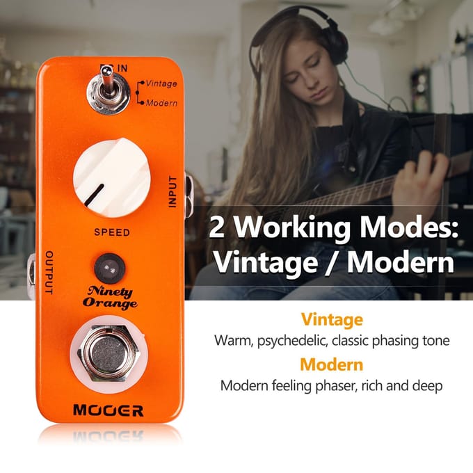 Mooer Ninety Orange Micro Mini Analoog Phaser Elektrische Gitaar Effectpedaal True Bypass oranje