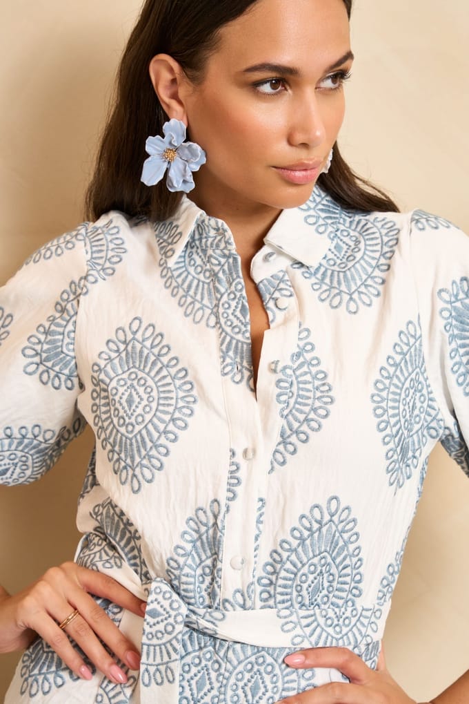 Playsuit Talari | White Blue
