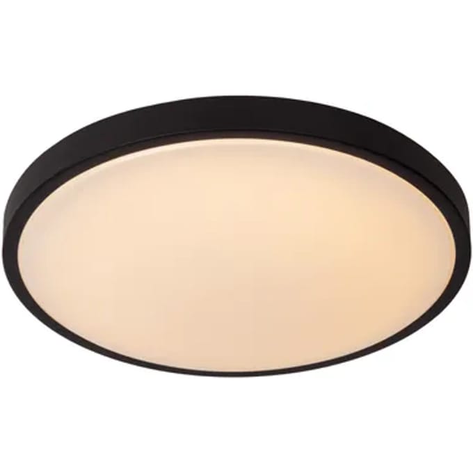 Lucide Plafondlamp Badkamer Dasher - Zwart - 41cm - 24w - Met Sensor