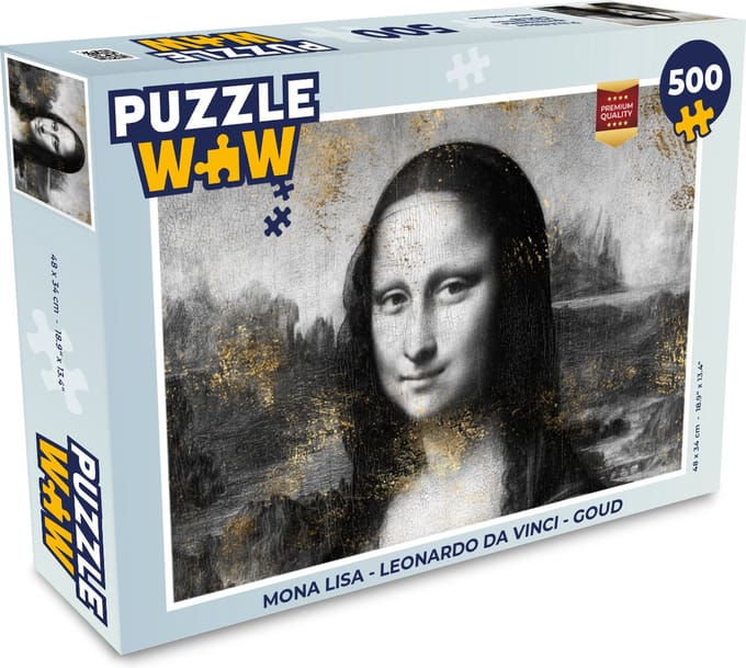 Puzzel Mona Lisa - Leonardo da Vinci - Goud - Legpuzzel - Puzzel 500 stukjes