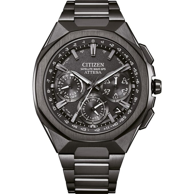 Citizen Attesa Satellite Wave GPS CC4105-69E Horloge - Titanium - Zwart - Ø 46 mm