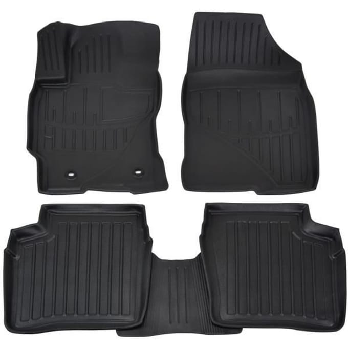 Tapis de sol 3D - SCOUTT - Toyota Prius 2003-2009 - Caoutchouc Premium - Résistant à l'eau - Sur mesure noir