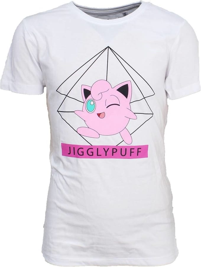 Pokémon Katoenen Kindershirt met Jigglypuff Wit/Roze