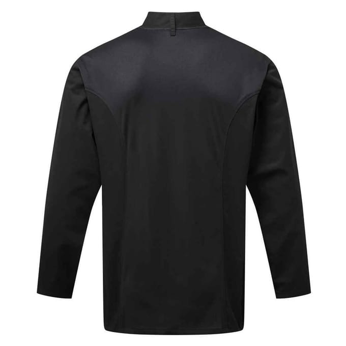Premier Heren Coolchecker Chef Jacket met lange mouwen (Zwart)