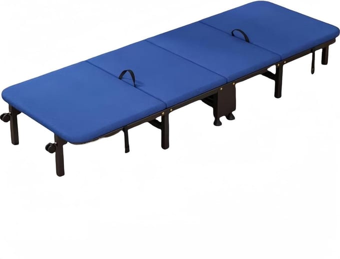 Opvouwbaar Campingbed - Draagbaar Bed - Buiten Ontspannen - Verstelbare Rugleuning - 192 cm - Blauw