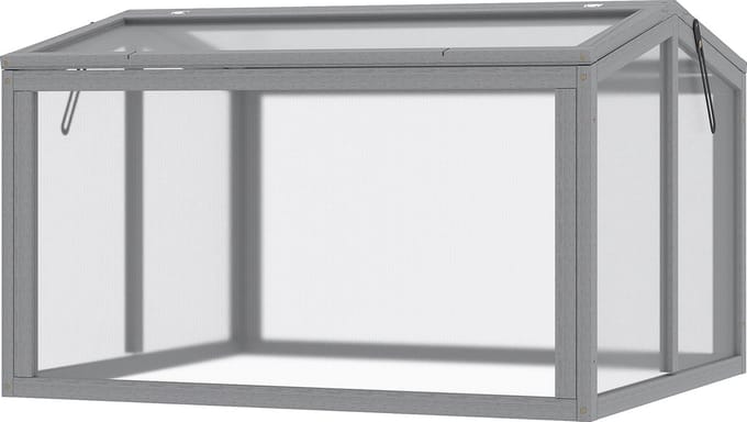 Outsunny verhoogde plantenbak - houten frame - grenenhout - grijs