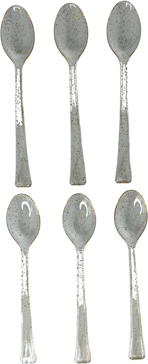 Amuselepels Plastic Goud – Set van 6 – Voor Kerst of Feest – 3BMT®