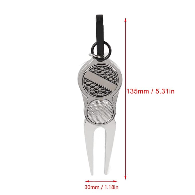 Outil de relèvement portable, fourchette de putting green avec marqueur de balle gray