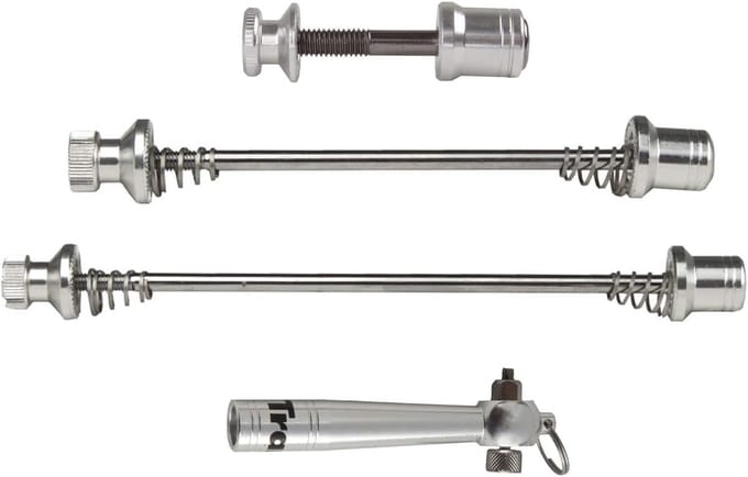 Quick Release Beveiligingsskewer Set voor Fietsen - Zilver