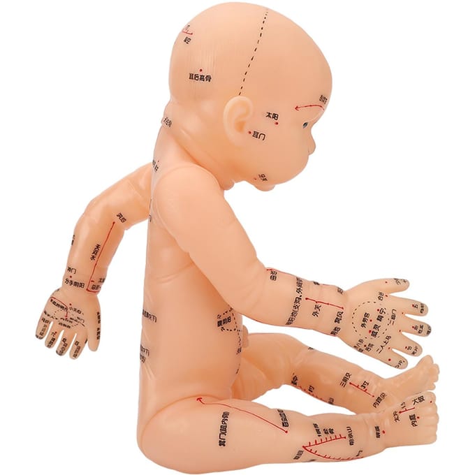 Modèle d'acupuncture Modèle de massage pour enfants Poupée d'entraînement pédiatrique Modèle d'acupuncture pour enfants beige