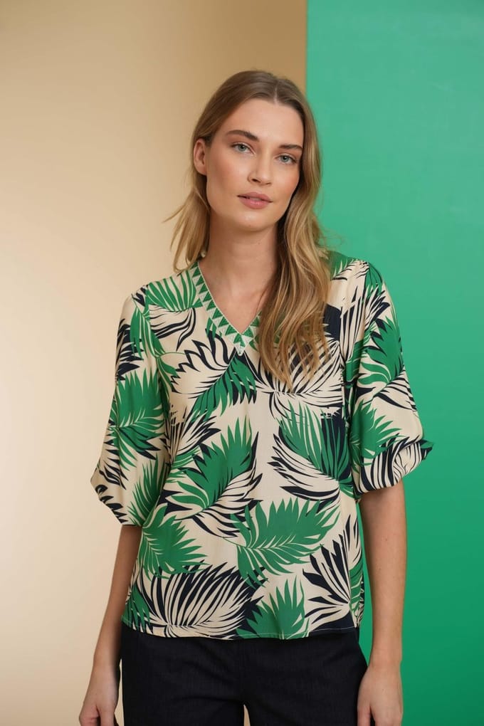 GEISHA - Bloes - Maat S - Vrouwen - Groen - Viscose