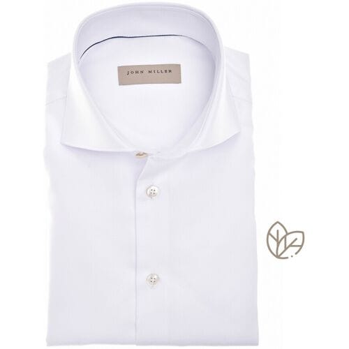 John Miller Overhemd Wide-Spread Uni Color Organic Cotton Wit / male