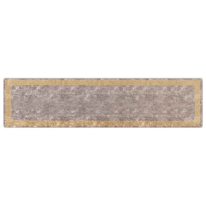 vidaXL - Tapijt - Runner - MARSA - Grijs - 100 - x - 400 - cm - Polyester - en - PVC