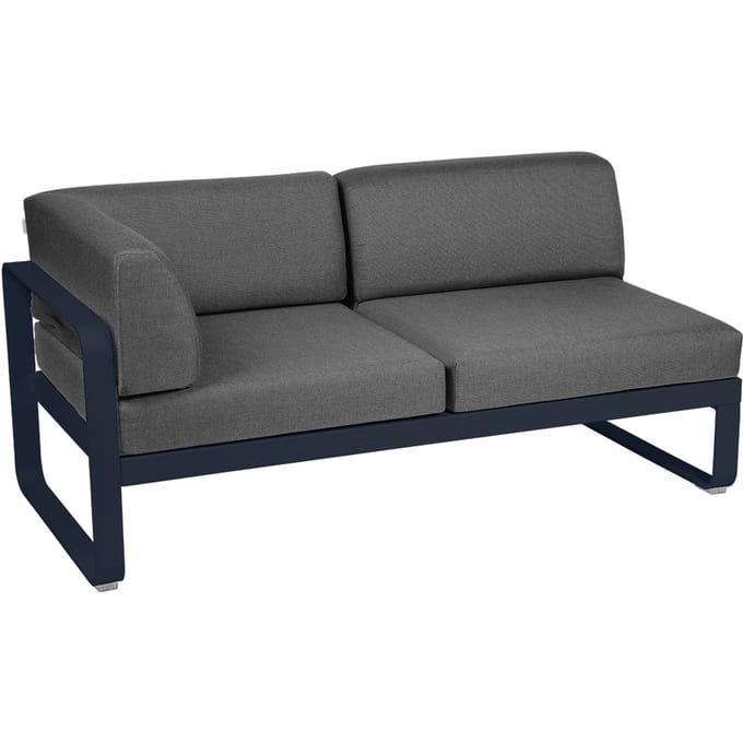 Fermob BELLEVIE hoekmodule links - 92 abyssblauw - A3 grafietgrijs