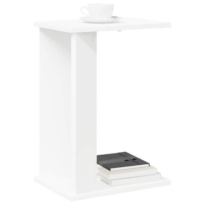 vidaXL - Bijzettafel - Wit - 35 - x - 25 - x - 50 - cm - Bewerkt - hout